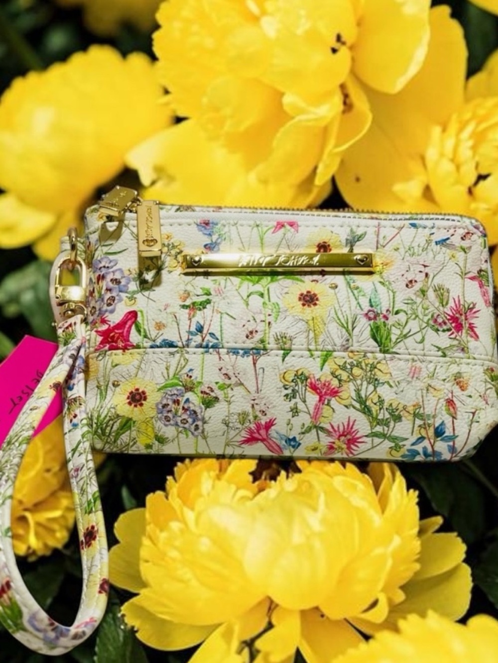 Betsey Johnson floral double zip wristlet clutch NWT - Picture 2 of 16